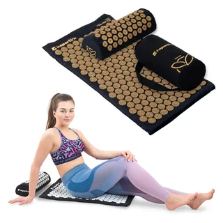 Akupressurmatte und Kissen inSPORTline Alavea II - Schwarz - Gold