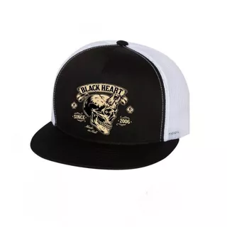 Kappe BLACK HEART Devil Skull Trucker WHT - weiß