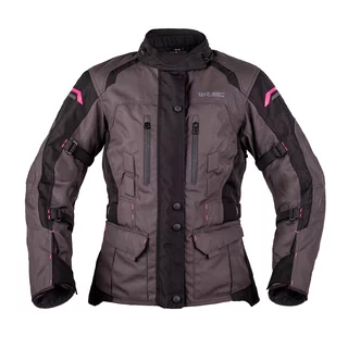 W-TEC Barbata Damen-Motorradjacke - černo-šedo-růžová