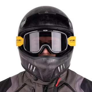 W-TEC Retron Motorradhelm mit Chesster Schutzbrille - Rostiges Grau