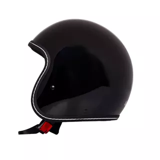 W-TEC Badachos Chopper Helm mit Atavist Schutzbrille - schwarz glänzend