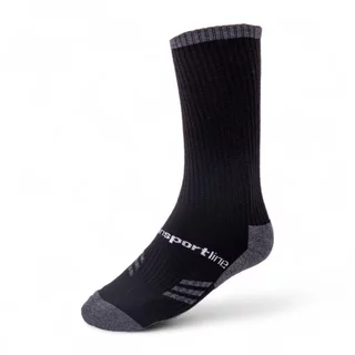 Höhere Socken aus Merino inSPORTline Meritic Crew AG+ antibakteriell - schwarz-grau