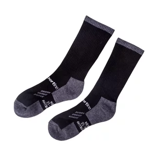 Höhere Socken aus Merino inSPORTline Meritic Crew AG+ antibakteriell - schwarz-grau