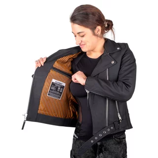 W-TEC Brinea Damen Motorrad Lederjacke - mattschwarz