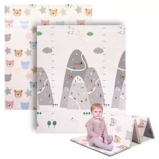 Faltbare Kindermatte inSPORTline Michlino 180x160x1,2 cm - Hory/Medvídci