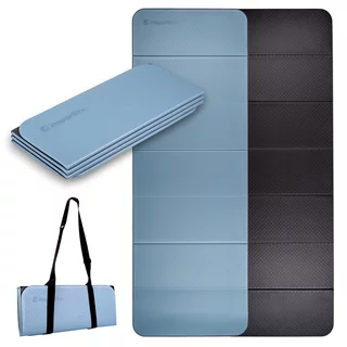 Skládací podložka na cvičení inSPORTline Misette 180x61x0,8 cm - blau-schwarz