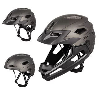 Junior Downhill Helm W-TEC Estreito - Matt Metal - Magic Matt Black