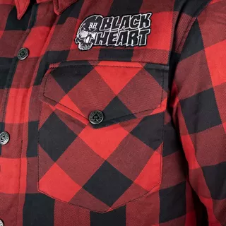 W-TEC Black Heart Rattlesneak Motorradhemd - zeleno-černá kostkovaná