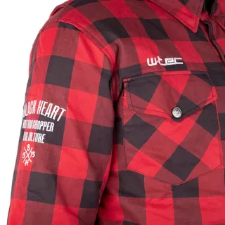 W-TEC Black Heart Rattlesneak Motorradhemd - zeleno-černá kostkovaná