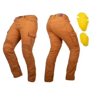 W-TEC Wallbridge Karamell Moto Jeans - karamelová