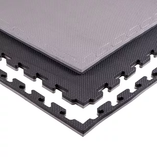 inSPORTline Sazegul 100x100x2 cm Puzzle Tatami-Matte - šedo-černá, křížový vzor
