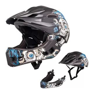 W-TEC Delgada Kinder-Downhill-Helm - Black Heart Mechanic