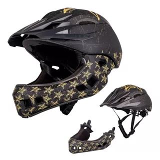 W-TEC Delgada Kinder-Downhill-Helm - Golden Stars