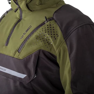 W-TEC Annorack Herren Softshell-Motojacke - khaki-schwarz