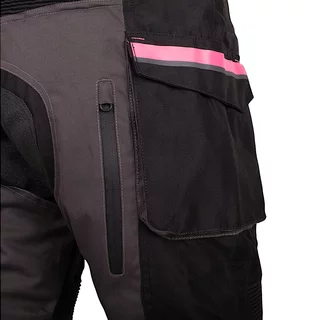 W-TEC Barbata Damen-Motorradhose - černo-šedo-růžová