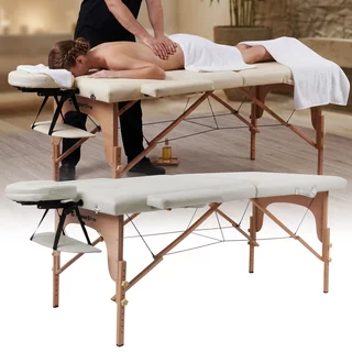 Massageliege inSPORTline Orashi 186x60x62,5-85,5 cm 2-teilig aus Holz