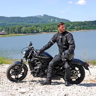 W-TEC Rokosh GS-1758 Herren Softshell Motorradjacke - schwarz