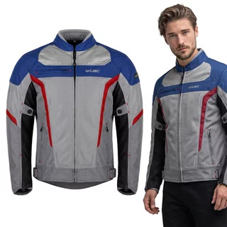 W-TEC Mirelio Herren Sommer-Motojacke - šedo-modro-červená