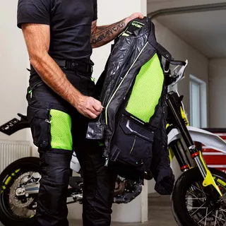 W-TEC Aircross Motorradjacke - schwarz-fluo gelb