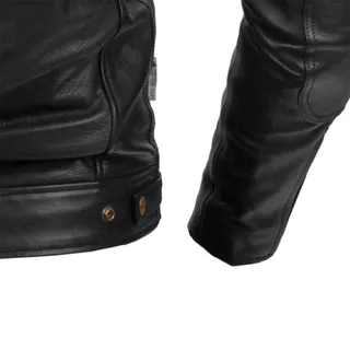 Herren Leder Motorradjacke W-TEC Urban Noir - schwarz