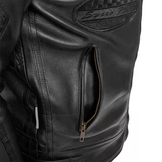 Herren Leder Motorradjacke W-TEC Urban Noir - schwarz