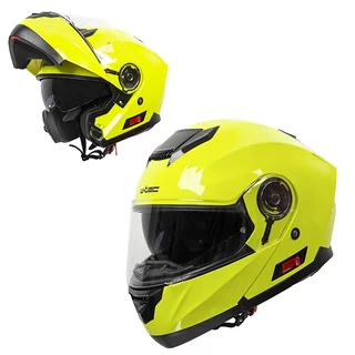 W-TEC Cullo aufklappbarer Motorradhelm - fluo gelb