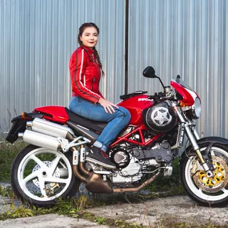 W-TEC Lustipa Damen Motorradjeans - blau