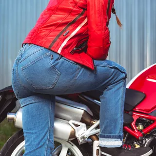 W-TEC Lustipa Damen Motorradjeans - blau