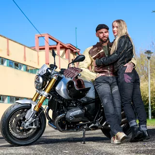 Damen Motorrad Jeans W-TEC Leonarda - schwarz