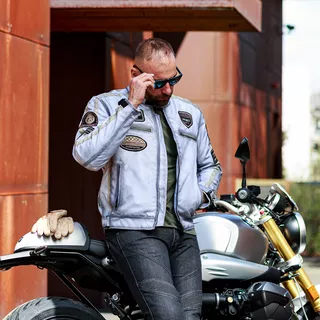 W-TEC Patriot Herren Textiljacke - grau