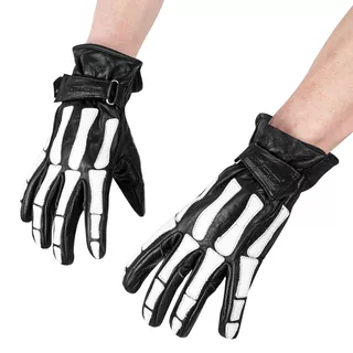 W-TEC Classic Motorradhandschuh - White Bones Schwarz