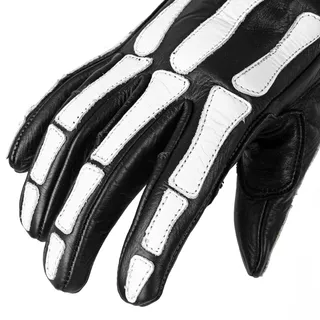 W-TEC Classic Motorradhandschuh - White Bones Schwarz