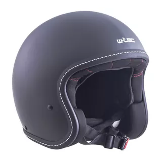 W-TEC Badachos Chopper-Helm mit Steamrust-Schutzbrille - mattschwarz