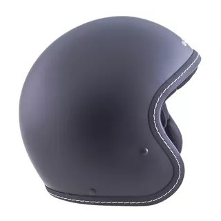 W-TEC Badachos Chopper-Helm mit Steamrust-Schutzbrille - mattschwarz