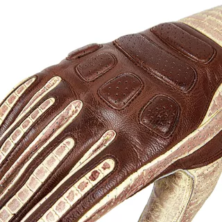 W-TEC Retro Leder Motorradhandschuhe - braun-beige