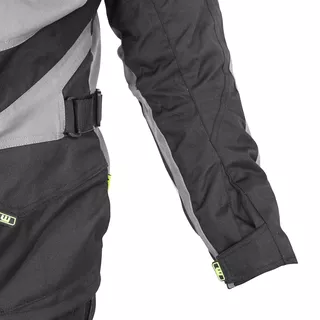 W-TEC Burdys Evo Herren-Motorradjacke - schwarz-grau-rot