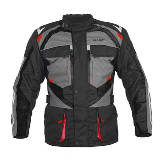 W-TEC Burdys Evo Herren-Motorradjacke - schwarz-grau-rot