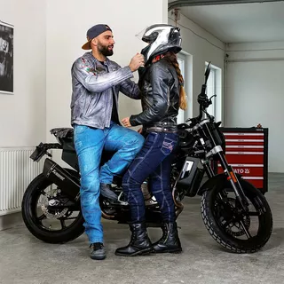 W-TEC Shiquet Herren Motorradjeans - dunkelblau
