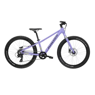 Junior Mädchen Fahrrad Kross LEA JR 2.0 24" - Modell 2025 - fialová / černá / lesk