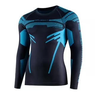 Brubeck Dry Langarm-Funktionsshirt für Männer - Graphit/Blau