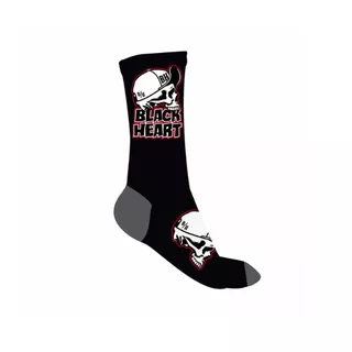 BLACK HEART Cap Skull Socken - grau-schwarz - grau-schwarz