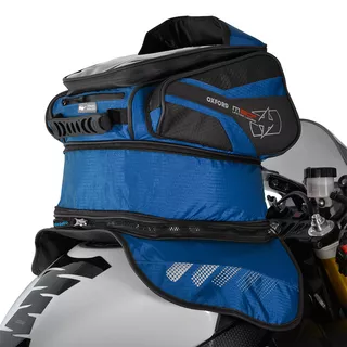 Tankrucksack für Motorrad Oxford M30R 30 l schwarz/blau mit Magnetboden