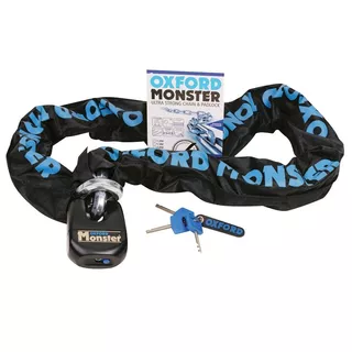 Kettenschloss für Motorrad Oxford Monster 200 cm blau