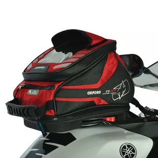 Tankrucksack für Motorrad Oxford Q4R 4 l schwarz/rot