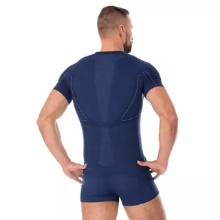 Brubeck Active Wool T-Shirt mit kurzen Ärmeln für Männer - marineblau