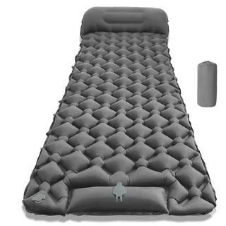 Aufblasbare Isomatte mit integrierter Pumpe inSPORTline Soultea 190x60x6 cm - grau