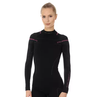 Frauen Brubeck Thermo Langarm T-Shirt - Black/Pink