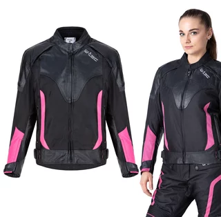 W-TEC Durmana Damen-Motorradjacke - schwarz-rosa