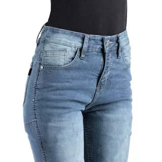 W-TEC Lustipa Damen Motorradjeans - blau