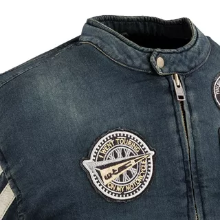 W-TEC Herren Motorradjacke Wildone - blau